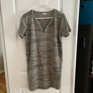 Green camouflage T-shirt dress